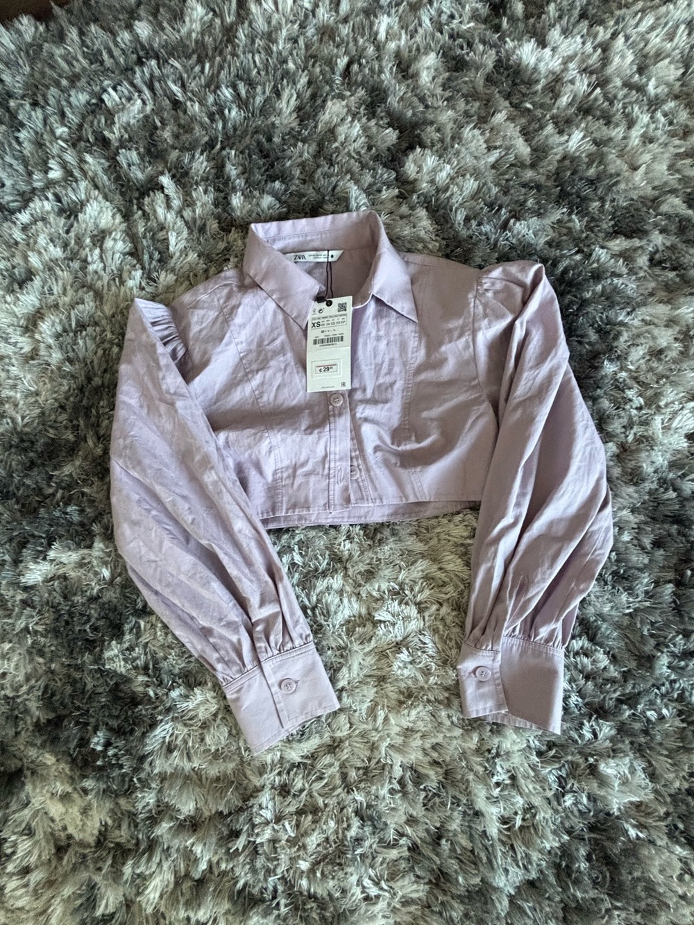 Zara Lavender Button-Up Shirt